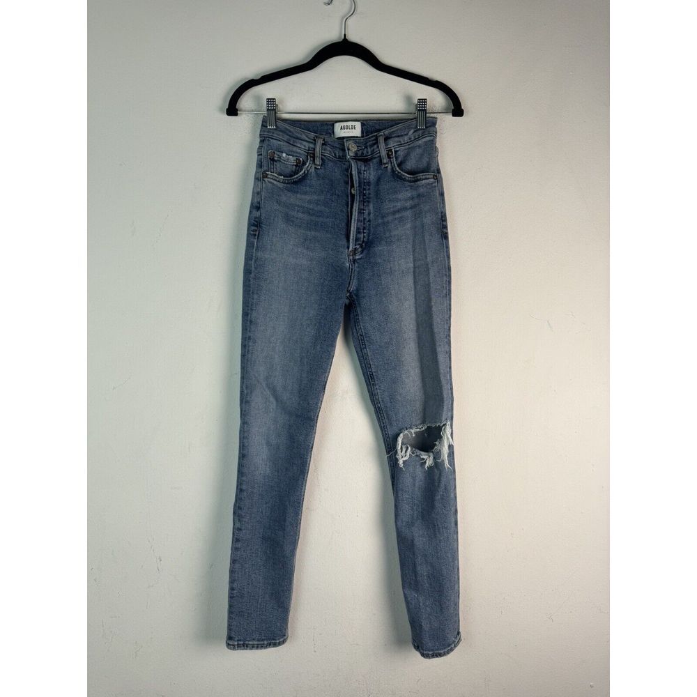 Agolde Nico High-Waisted Distressed Skinny Jeans Size 24 #53182